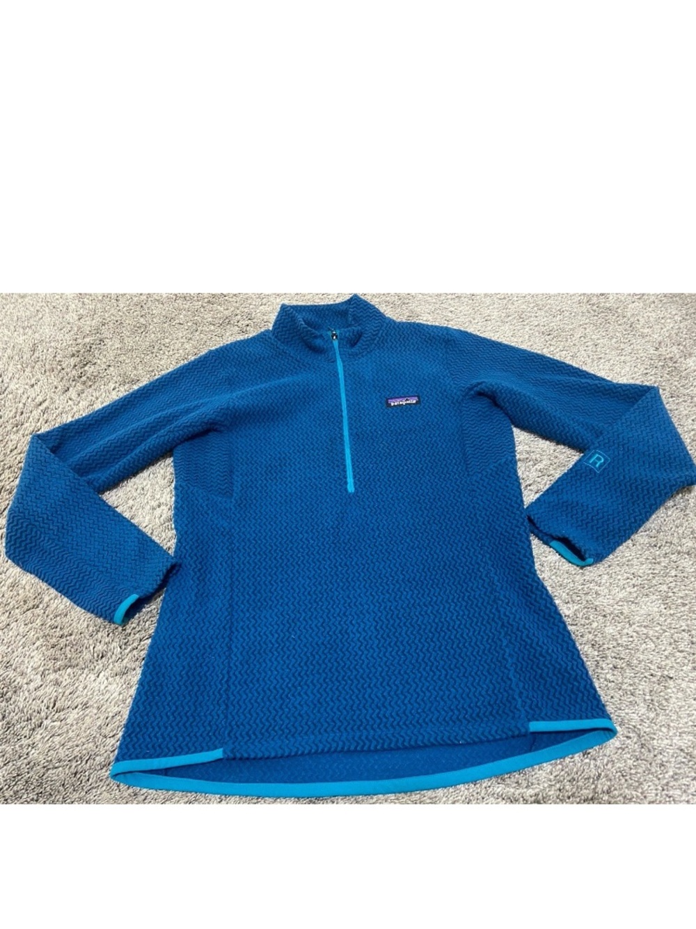 Patagonia R1 Air pullover women medium quarterzip lightweight blue